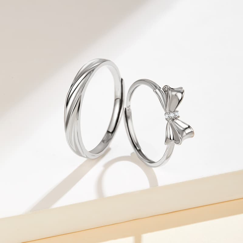 DAISY BEAUTY S925 Серебряные парные кольца унисекс