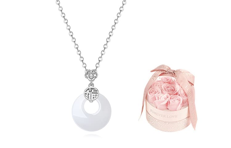 SHEEHHYY Ожерелье из стерлингового серебра S925 с халцедоном, женское