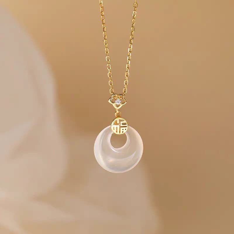 SHEEHHYY Ожерелье из стерлингового серебра S925 с халцедоном, женское