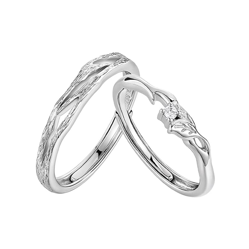 KADER S999 Кольца унисекс серебристо-белые в подарочной упаковке