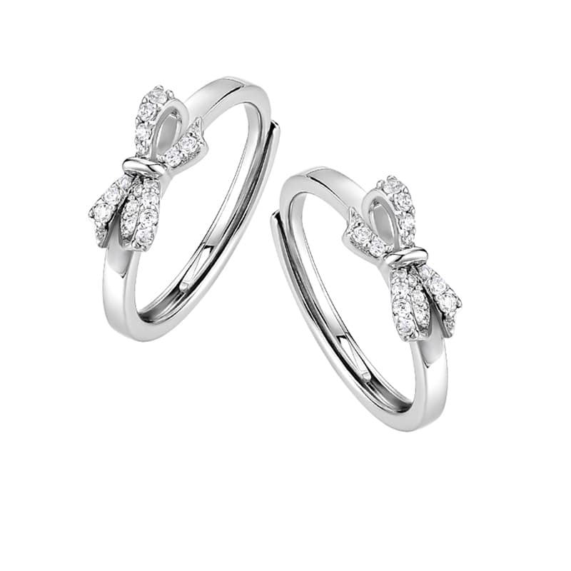 KADER S925 Серебряный комплект с кольцами с бриллиантами унисекс серебристый белый