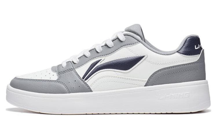 LiNing Acer Truncatum Non-slip Wear-resistant Shock Absorption Low-Top Skateboard Shoes Men's White Gray