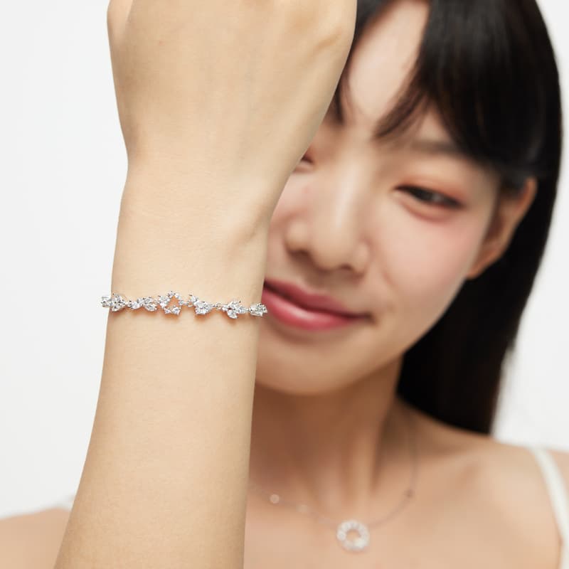 Женские сверкающие браслеты KADER Sparkling Galaxy, серебристо-белая богиня наслаждается подарочной коробкой