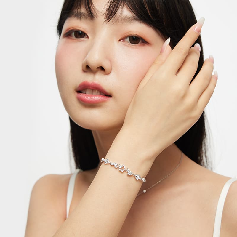 Женские сверкающие браслеты KADER Sparkling Galaxy, серебристо-белая богиня наслаждается подарочной коробкой