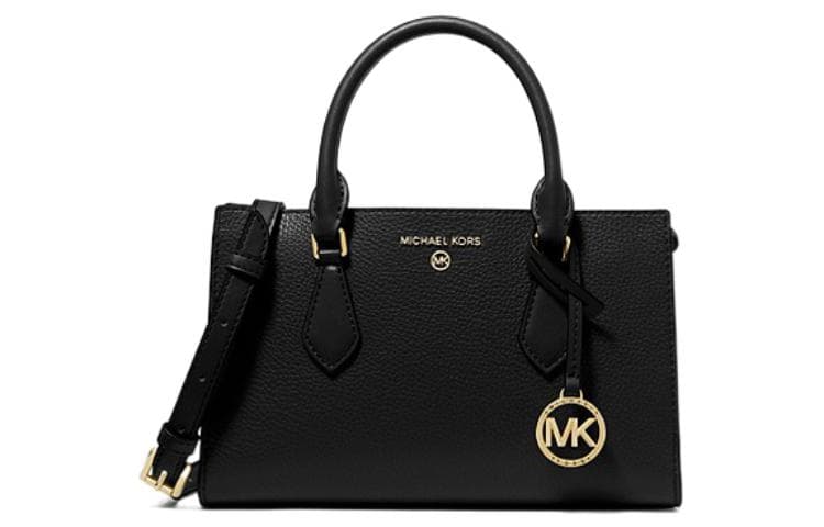 MICHAEL KORS Valerie Litchi Grain Pebbled Leather Handbag Small Size Women's Black