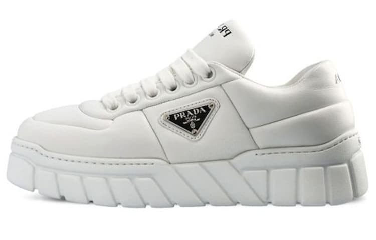 PRADA Padded Nappa Leather Sneakers 'White' Women's