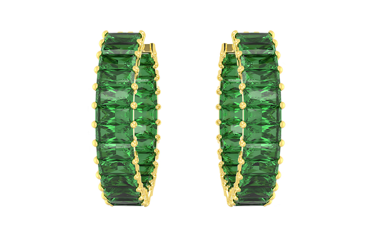 Позолоченные серьги Swarovski Matri женские, зеленые