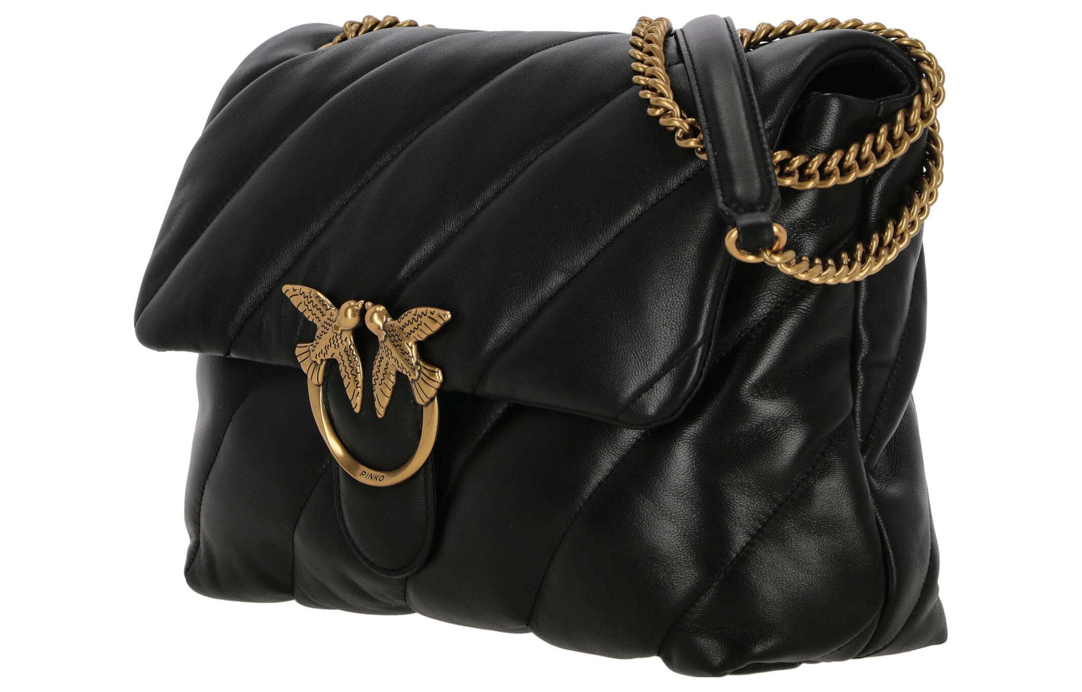 PINKO Квадратная сумка из коровьей кожи Женская черная сумка через плечо