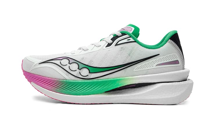 Saucony IDLING Cruise Shock Absorbers Slip Resistant Low Top Casual Running Shoes Unisex White Pink Green