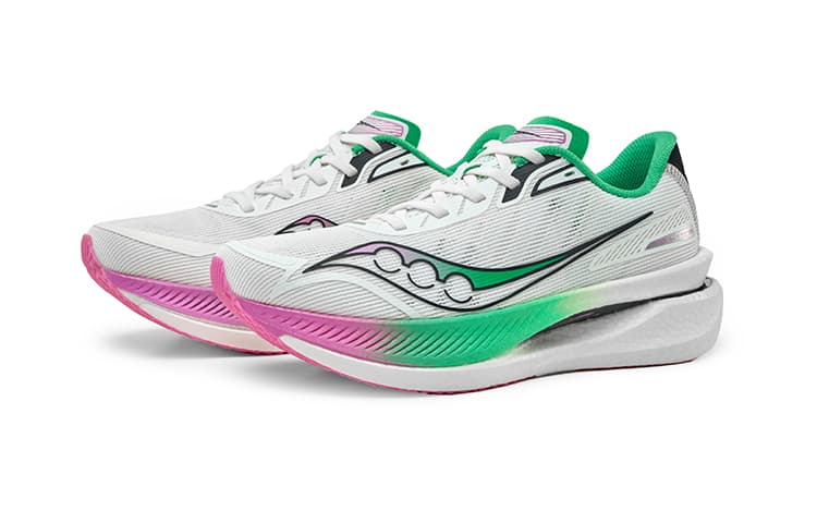 Saucony IDLING Cruise Амортизаторы Противоскользящие низкие повседневные кроссовки Унисекс Белый Розовый Зеленый