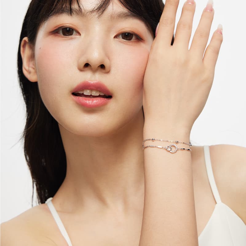 KADER S925 Серебро с цирконом Браслеты женские Серебристые Белые