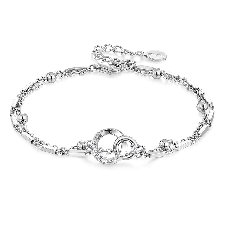 KADER S925 Серебро с цирконом Браслеты женские Серебристые Белые