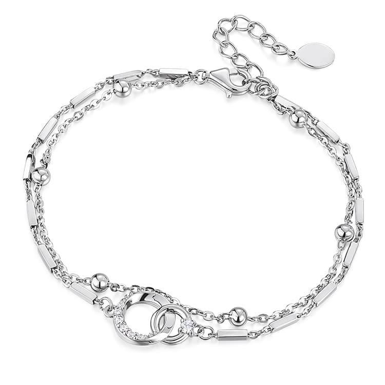 KADER S925 Серебро с цирконом Браслеты женские Серебристые Белые