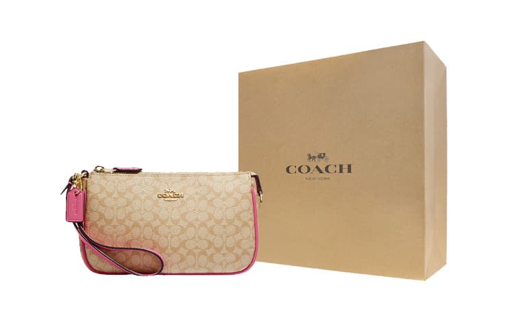 Комплект клатчей COACH Nolita из парусины и кожи для игры в маджонг, женские маленькие размеры, цвета хаки и розового цвета