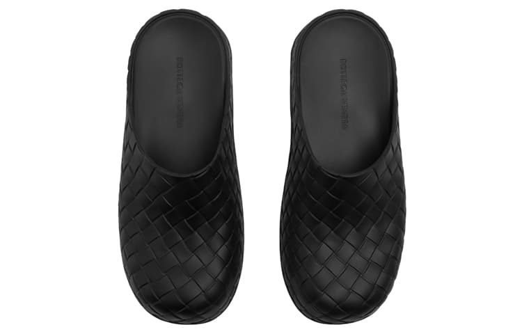 Мужские тапочки с закрытым носком Bottega Veneta Beebee, черные