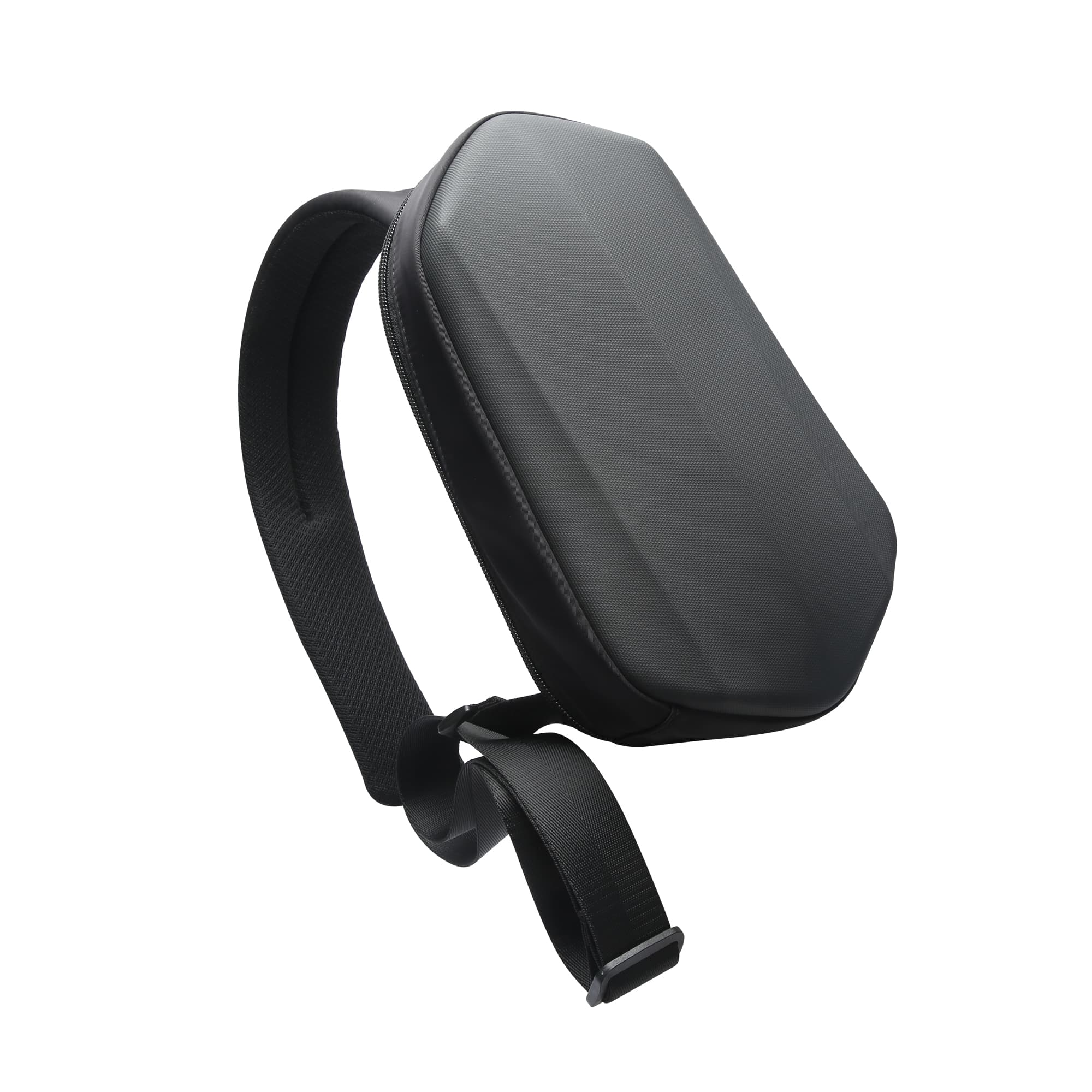 BOPAI Мужская сумка-слинг из синтетической кожи из микрофибры, черная