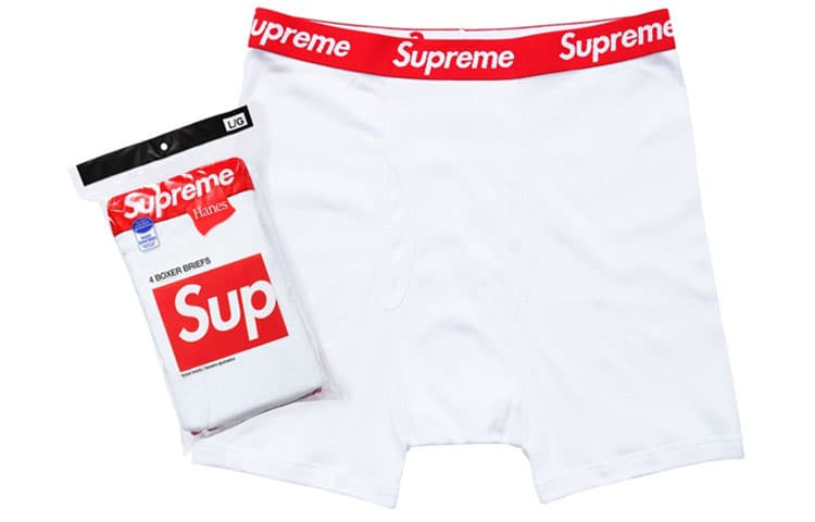 Supreme Hanes Boxer Briefs 4 Pack White