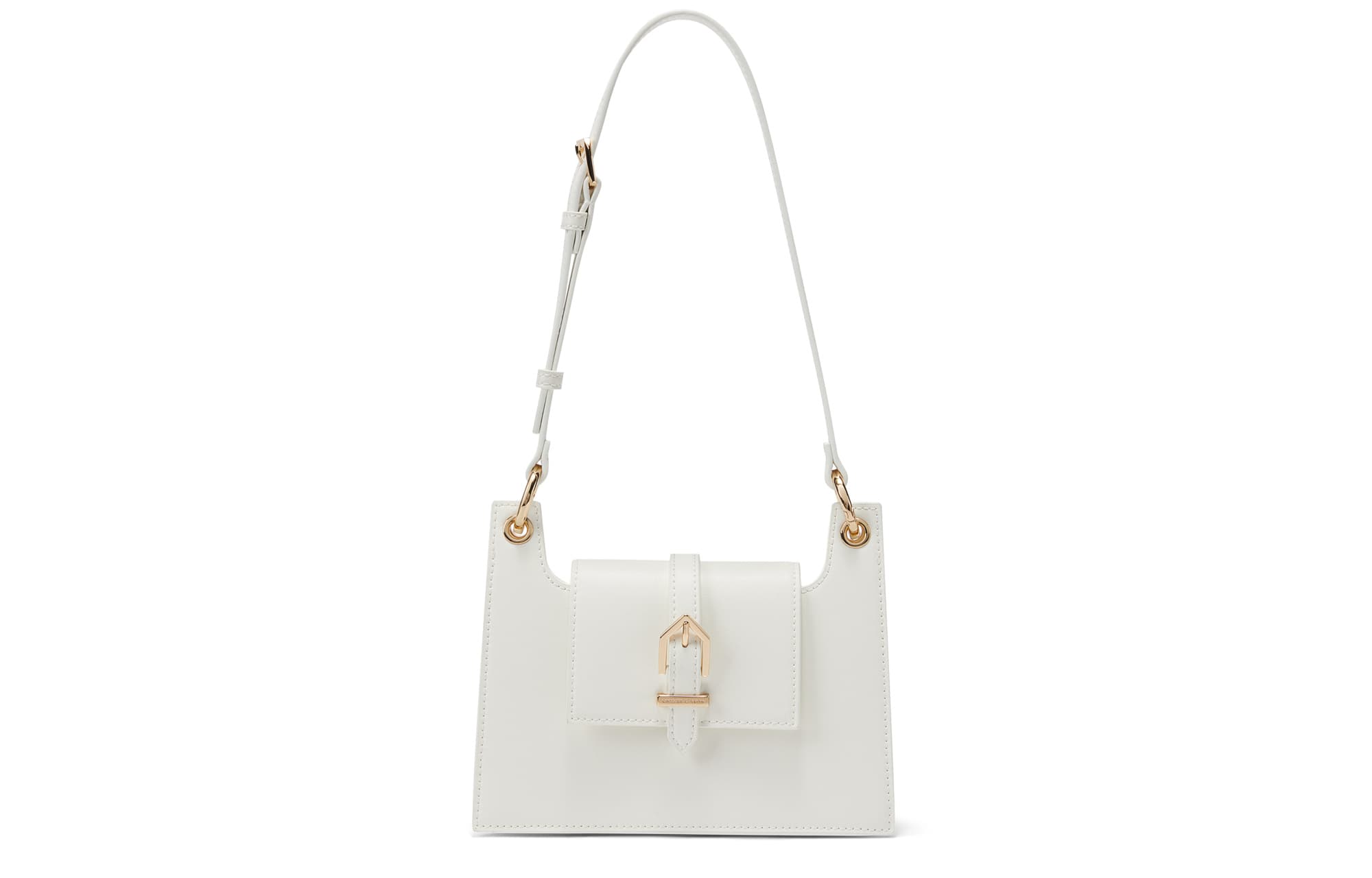 Сумка через плечо CHARLES&KEITH из искусственной кожи, портативная сумка через плечо, маленькая женская, белая/коричневая