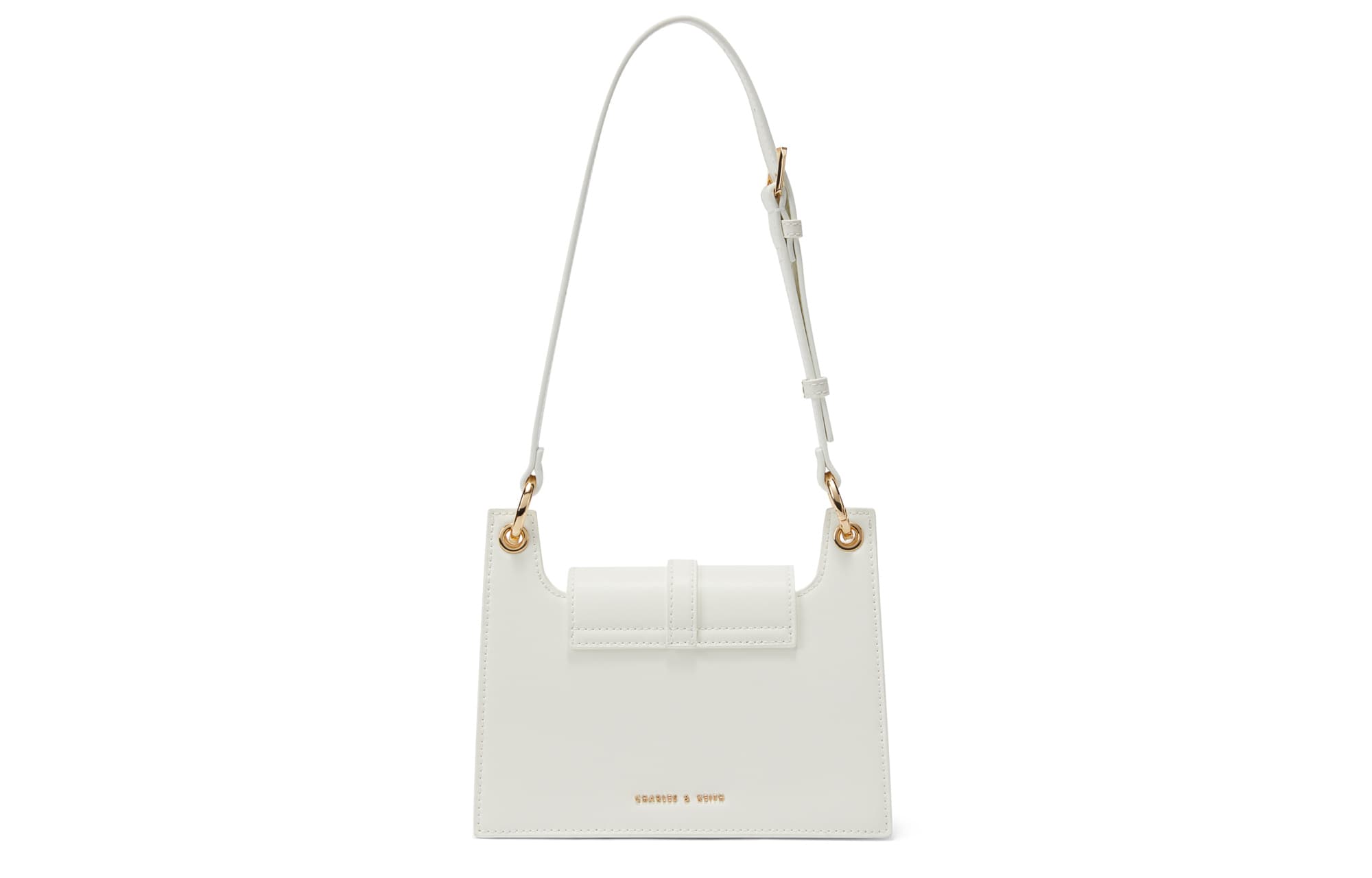 Сумка через плечо CHARLES&KEITH из искусственной кожи, портативная сумка через плечо, маленькая женская, белая/коричневая