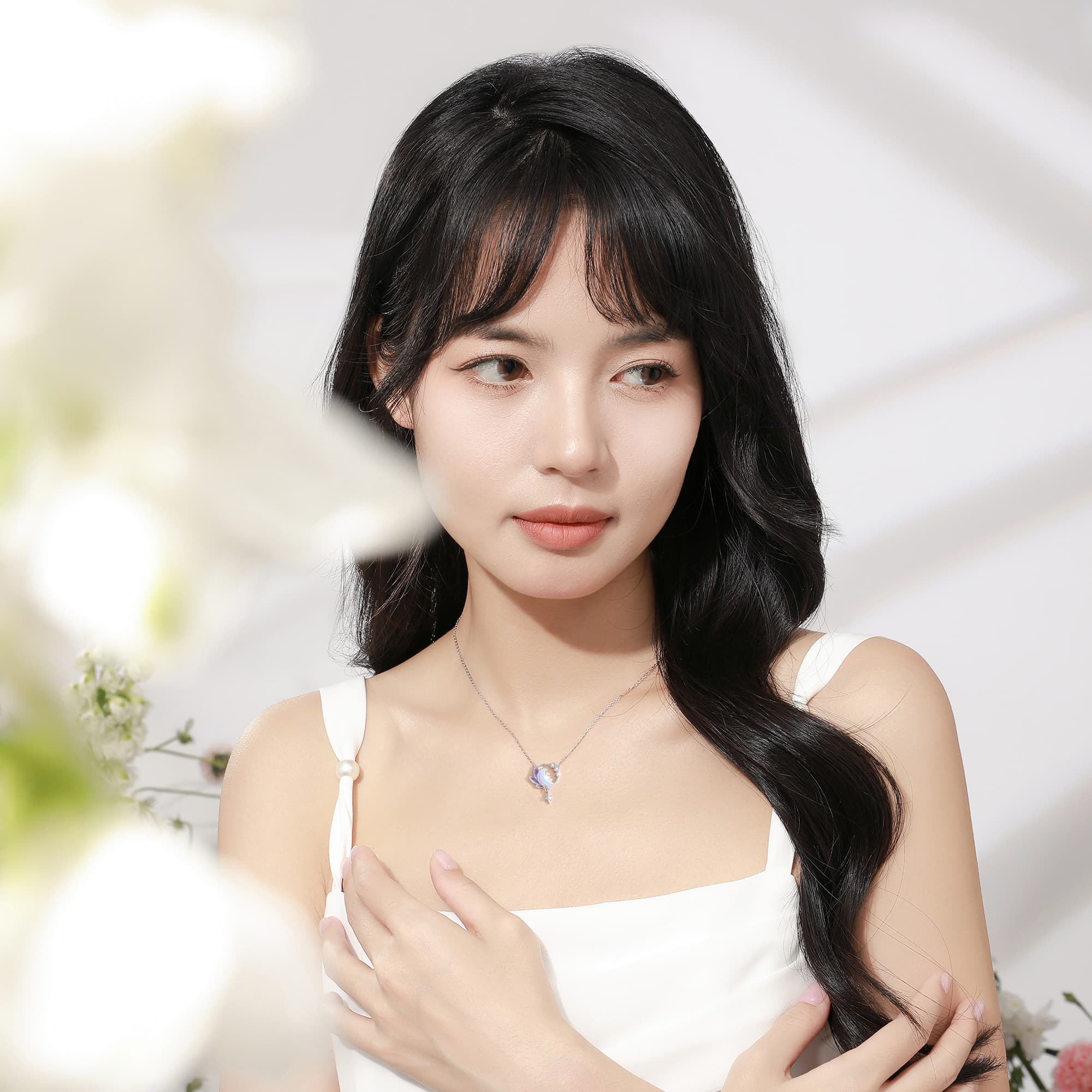 VANA S925 Серебро с цирконом Ожерелья женские серебряные