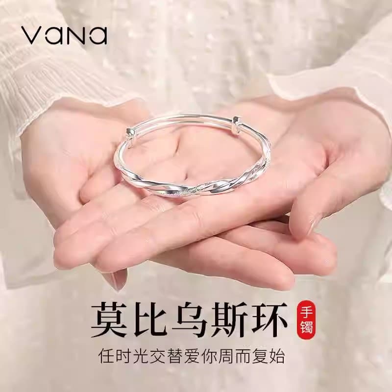 Женские браслеты из сплава VANA, серебристо-белые