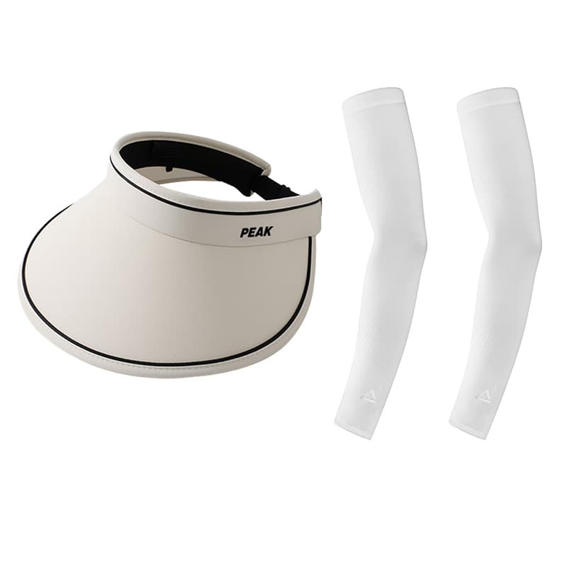 PEAK Polyester Sun Hat Cooling Arm Sleeves Set Unisex