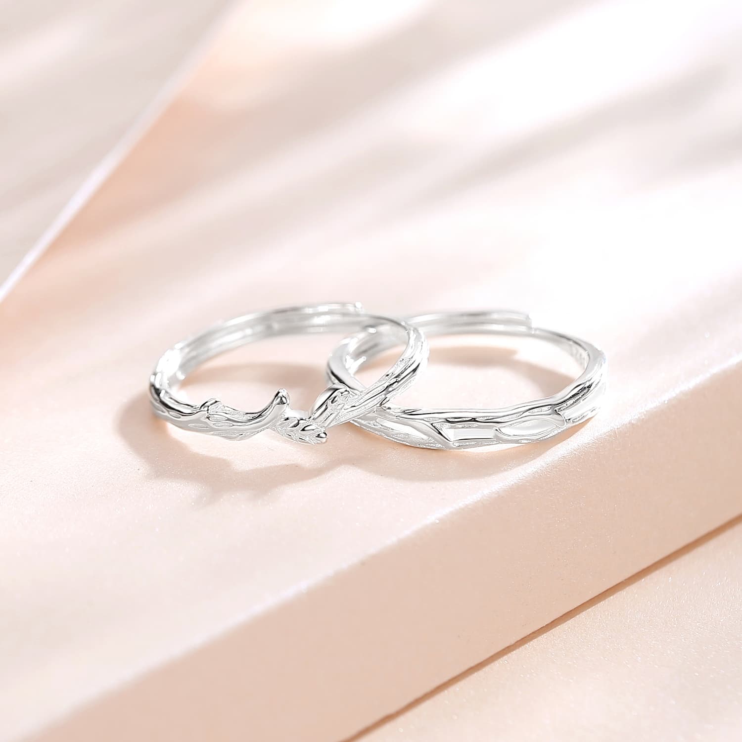 Muyan S999 Тонкое серебряное кольцо с переплетенной веткой унисекс