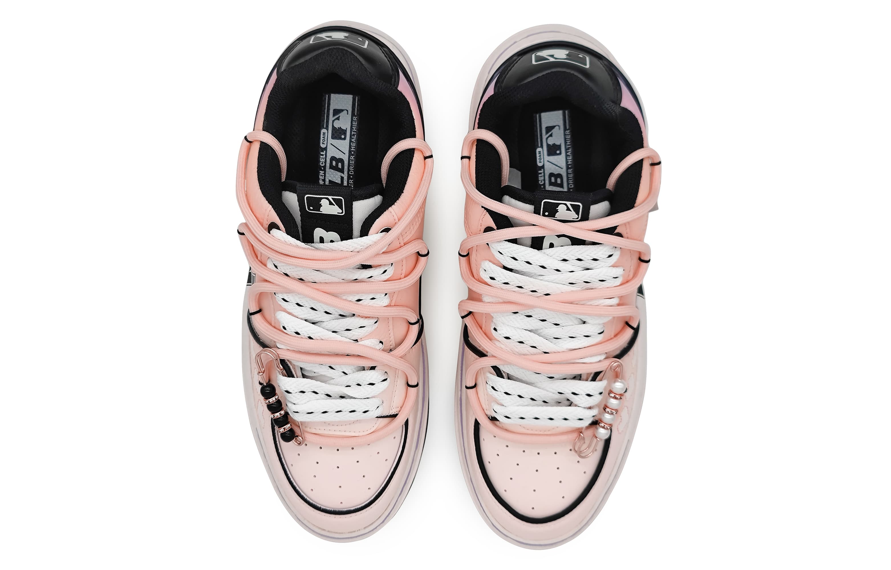 MLB Устойчивые к истиранию массивные лайнеры, увеличивающие рост низкие туфли для скейтборда унисекс Розовый Фиолетовый