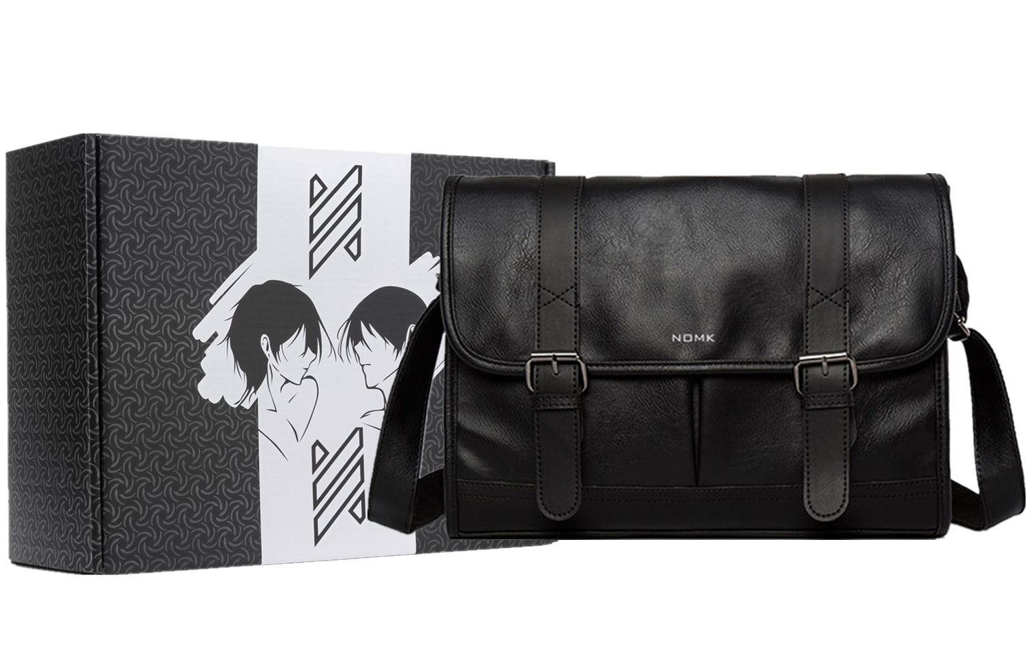 NOMK PU Cortex Спецодежда Сумка-мессенджер Рюкзак Сумка через плечо Обычный унисекс Черный