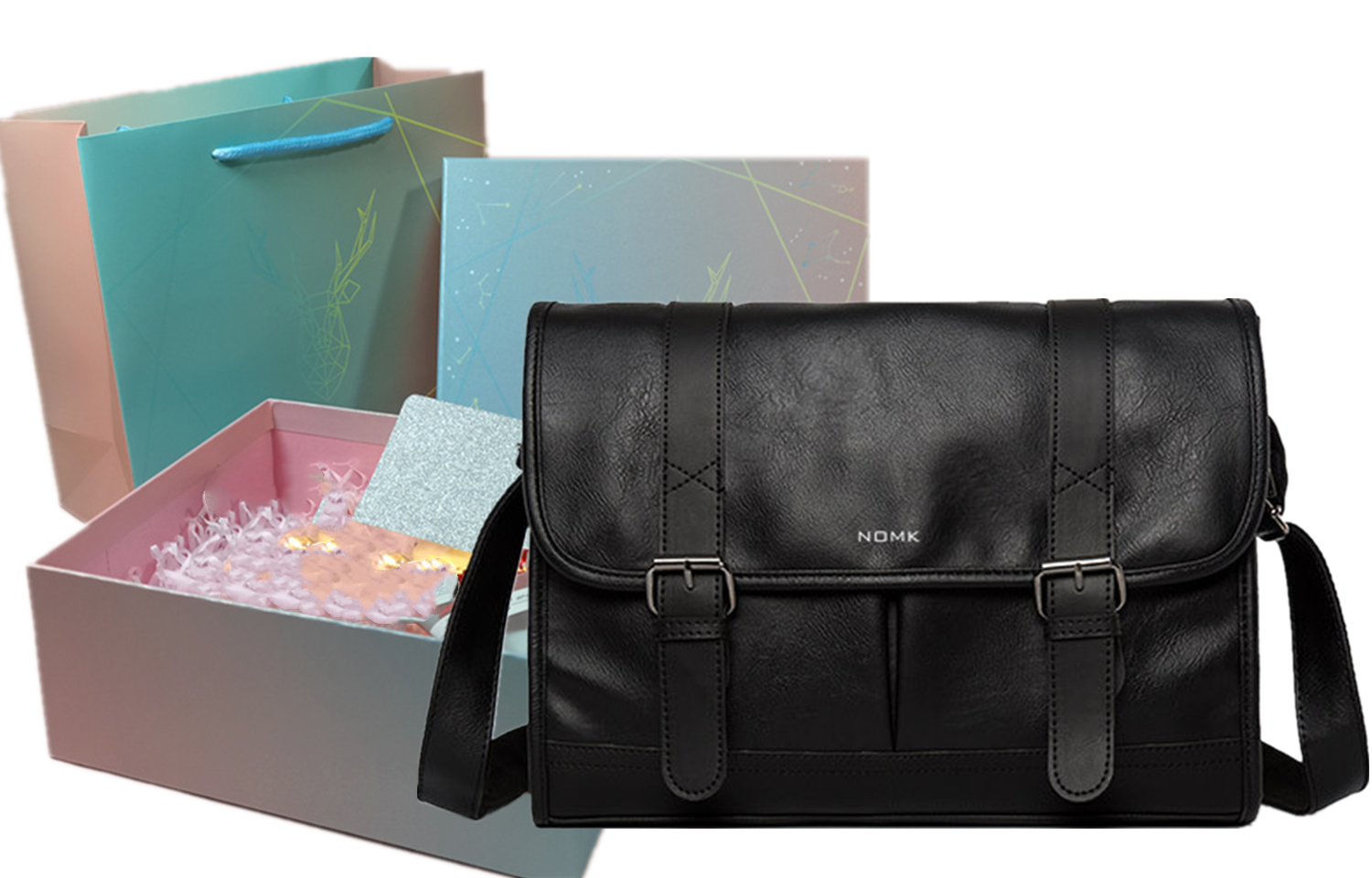 NOMK PU Cortex Спецодежда Сумка-мессенджер Рюкзак Сумка через плечо Обычный унисекс Черный