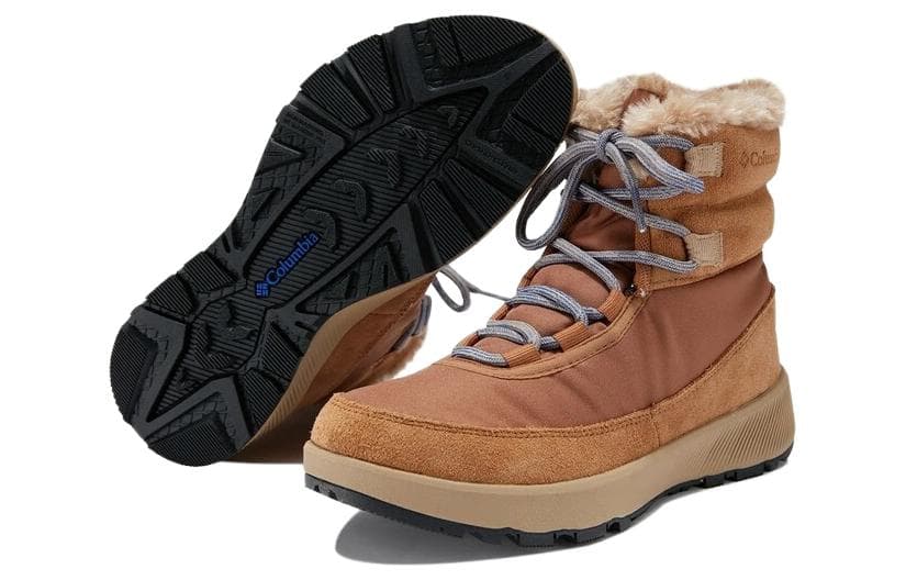 Короткие зимние ботинки Columbia Slopeside Peak, устойчивые к истиранию и амортизации, женские, цвета хаки