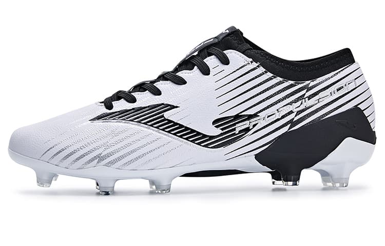 Joma Propulsion FG Rubber Long Studs Firm Ground Anti-Slip Wear-Resistant Soccer Shoes Men's Black White
