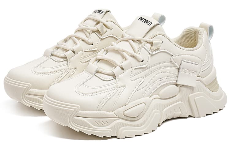 RENBEN Низкие массивные кроссовки женские бежевые