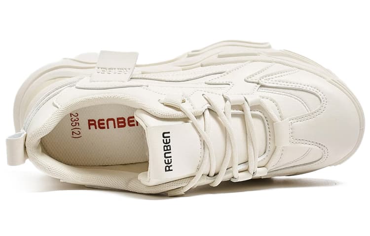 RENBEN Низкие массивные кроссовки женские бежевые