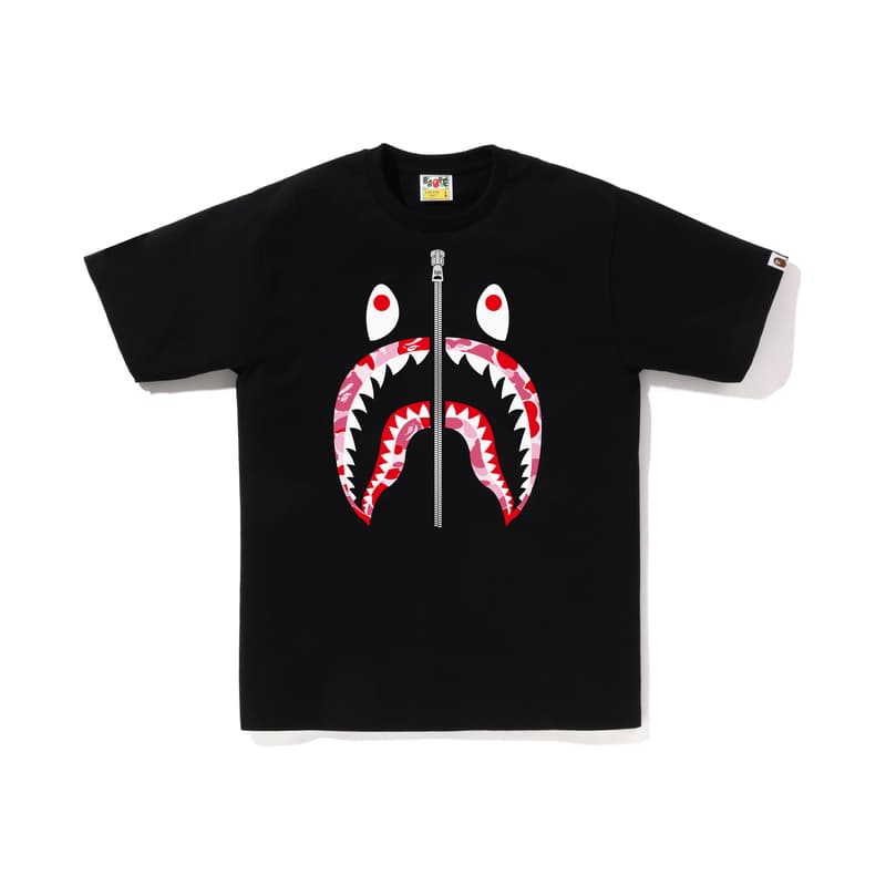 Серебристая футболка на молнии Bape Abc Camo Shark
