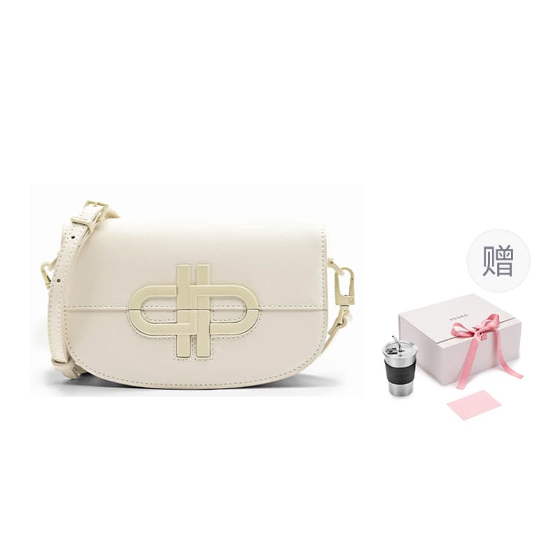 PEDRO Сумка-седло из коровьей кожи Женская сумка через плечо Бежевый/Черный