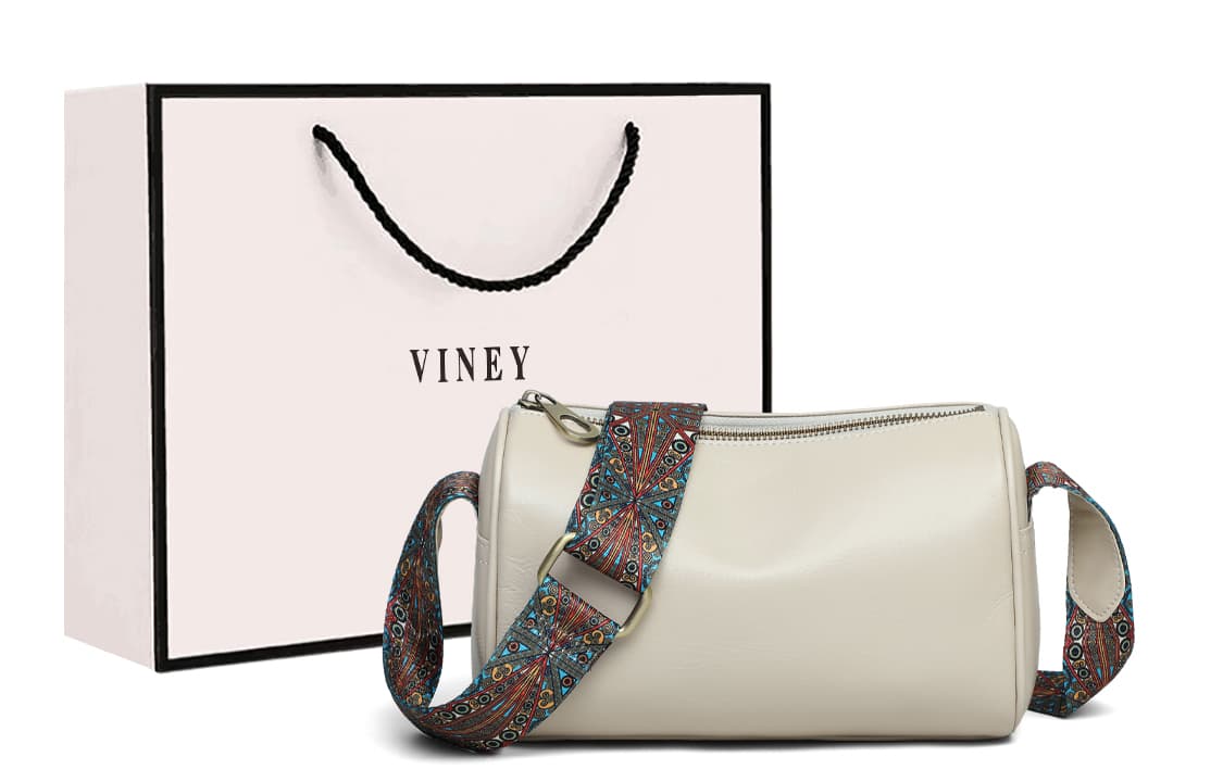 VINEY Сумка через плечо, сумка через плечо, сумка-подушка из коровьей кожи Тубы женские темно-коричневые