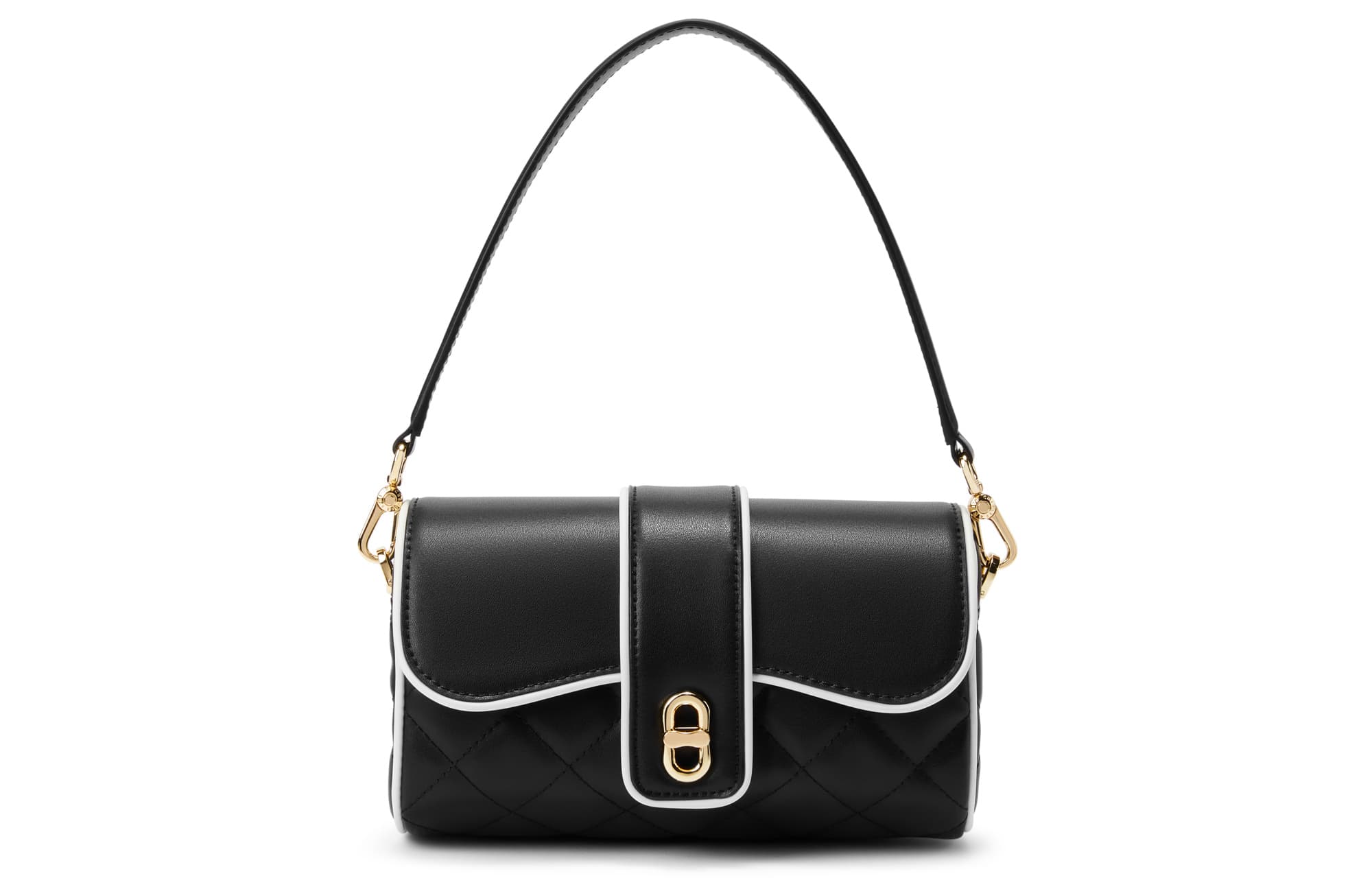 CHARLES&KEITH Кожаная сумка из искусственной кожи, маленькая сумка через плечо Ck, маленький размер, женская, черный/белый, белый/разноцветный