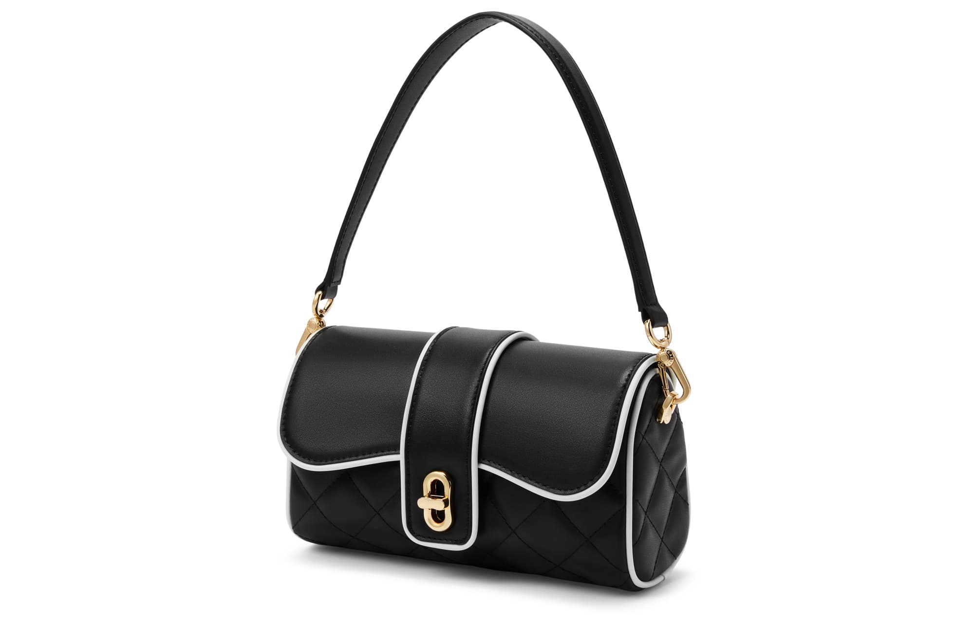 CHARLES&KEITH Кожаная сумка из искусственной кожи, маленькая сумка через плечо Ck, маленький размер, женская, черный/белый, белый/разноцветный