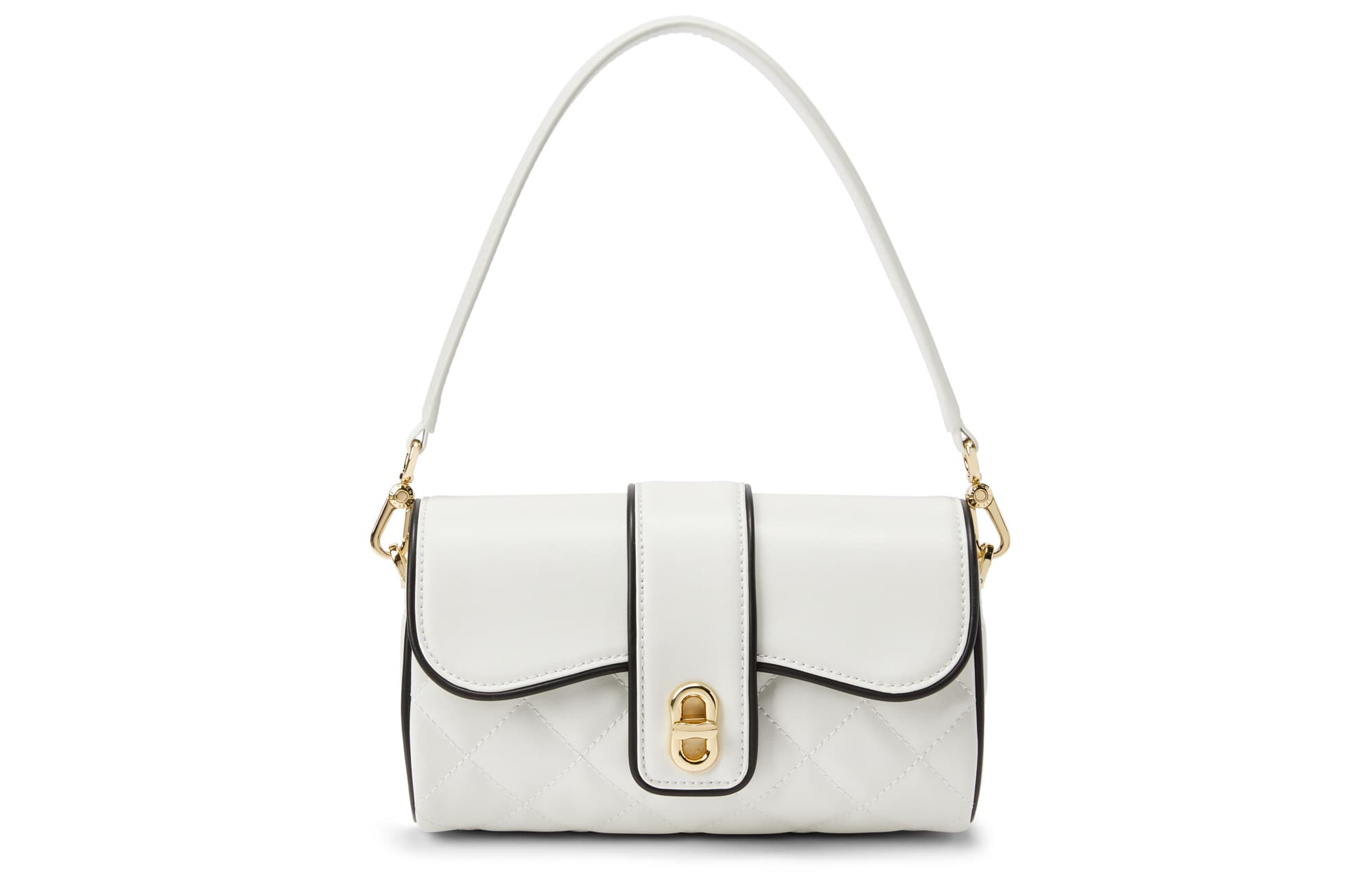 CHARLES&KEITH Leather PU Leather Small Ck Shoulder Bag Small Size Women's Black/White White/Multi Composite Color