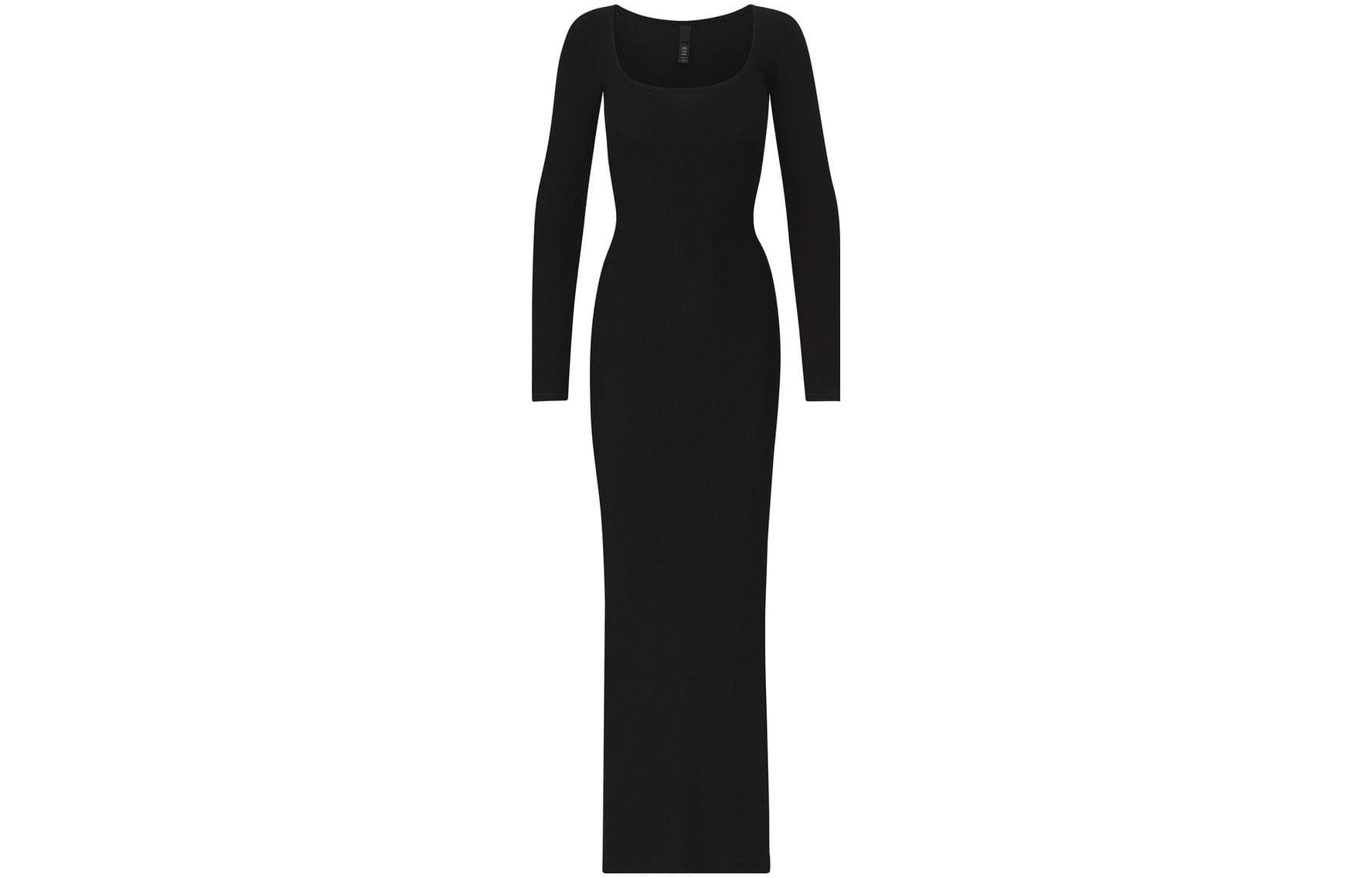 SKIMS SOFT LOUNGE LONG SLEEVE DRESS Long Sleeved Dress Women's Obsidian Black