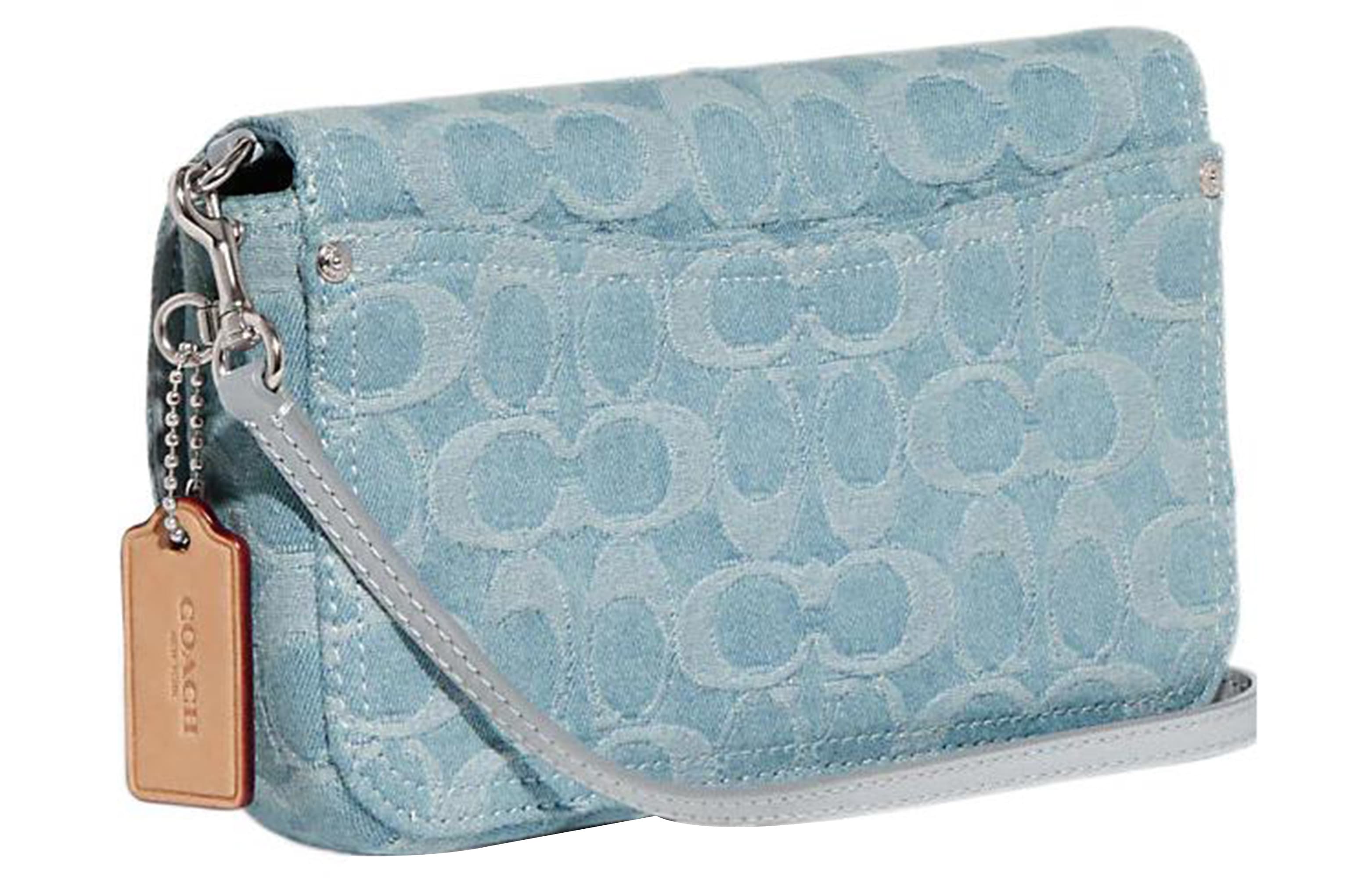 Сумка-конверт COACH Hayden из изысканной телячьей кожи, сумка через плечо, сумка через плечо, женская синяя труба