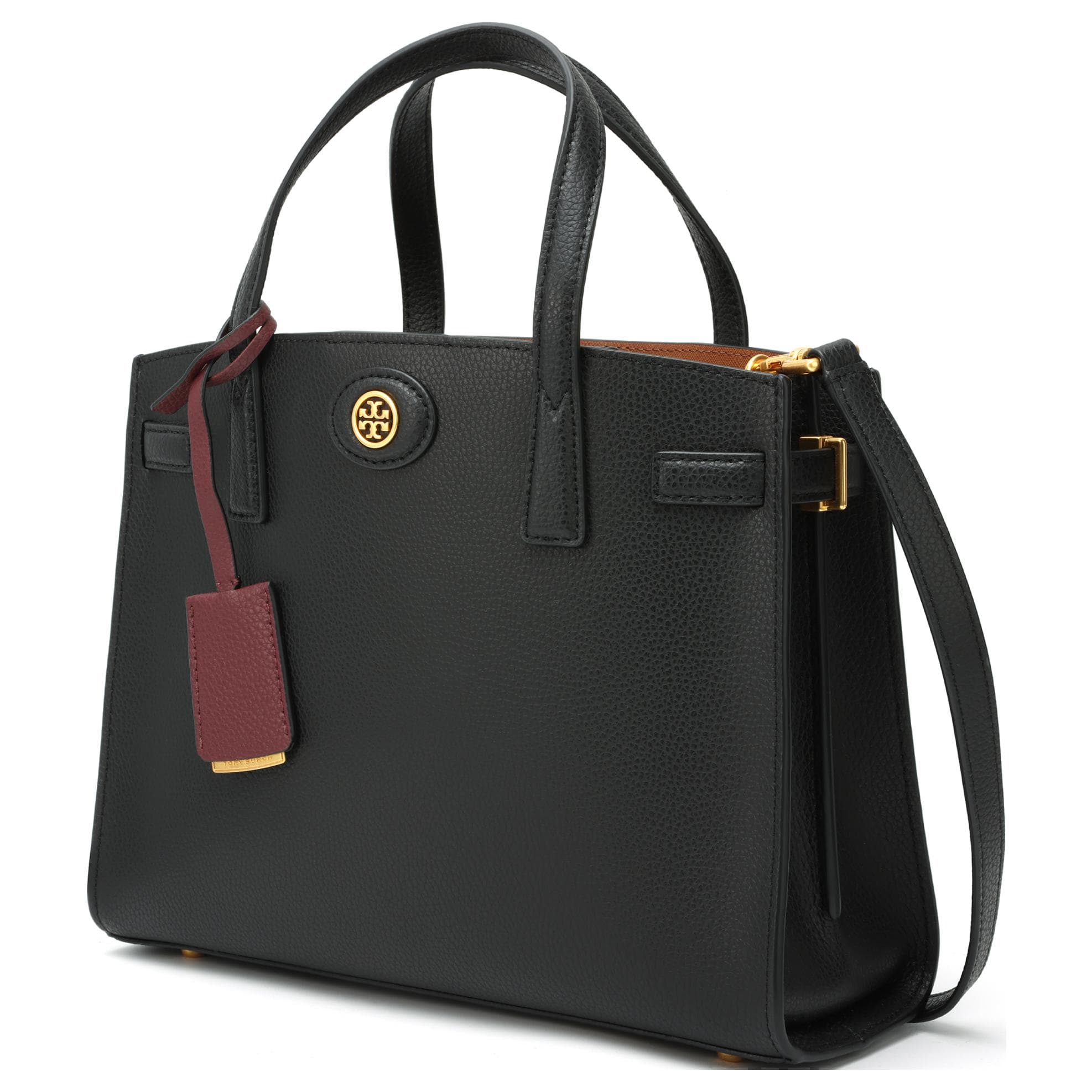 TORY BURCH Robinson Сумка из зернистой кожи личи, сумка через плечо, маленькая женская сумка, черная