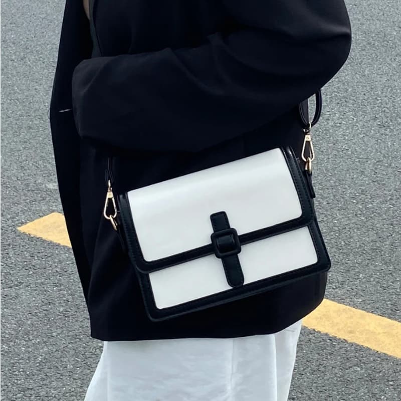 MARKANGARO PU Сумки через плечо Сумки на плечо Обычные женские Черный Белый