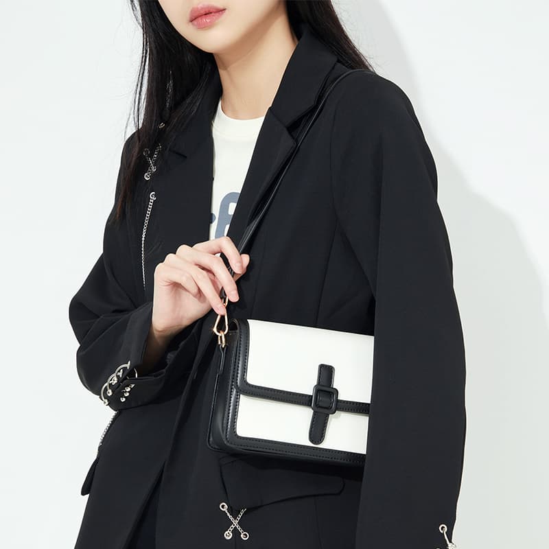 MARKANGARO PU Сумки через плечо Сумки на плечо Обычные женские Черный Белый