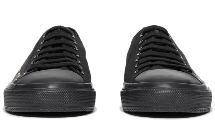 Кроссовки Burberry Vintage Logo Print из хлопкового габардина, цвет "Черный"