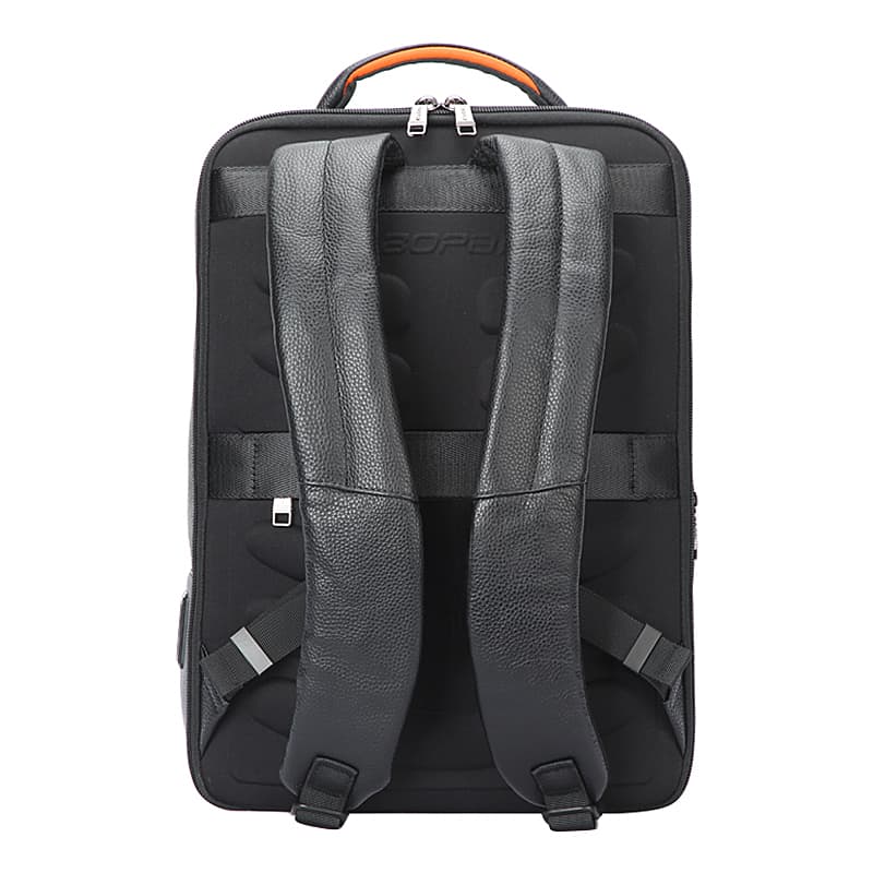 Рюкзак для ноутбука из коровьей кожи BOPAI, обычный мужской черный