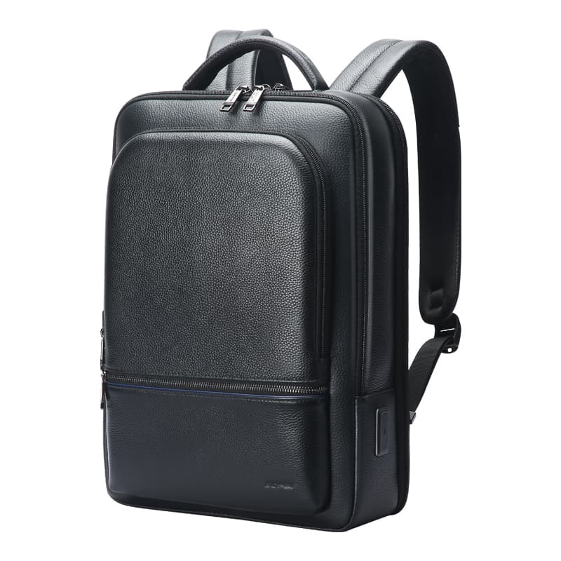 Рюкзак для ноутбука из коровьей кожи BOPAI, обычный мужской черный