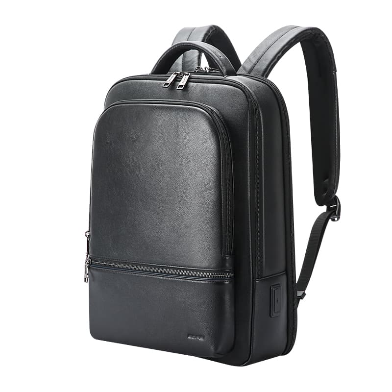 Рюкзак для ноутбука из коровьей кожи BOPAI, обычный мужской черный