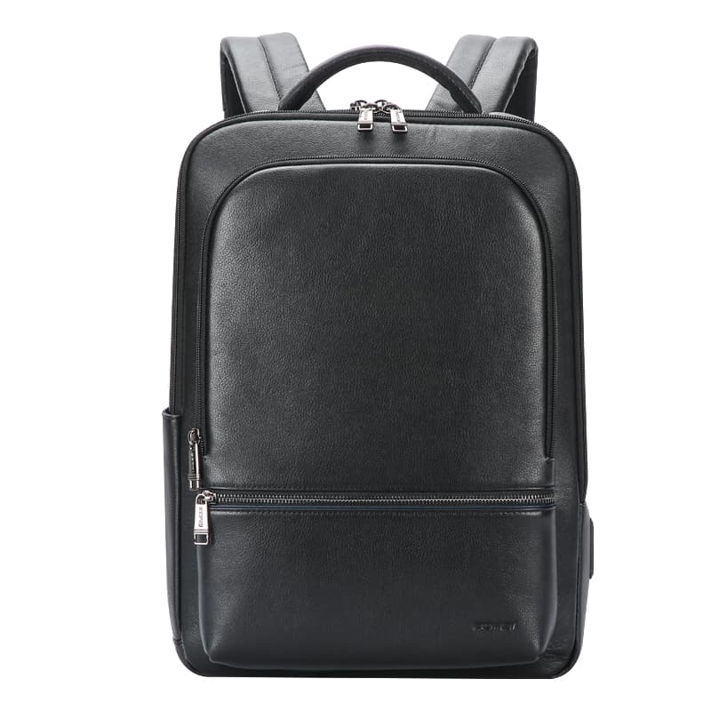 Рюкзак для ноутбука из коровьей кожи BOPAI, обычный мужской черный